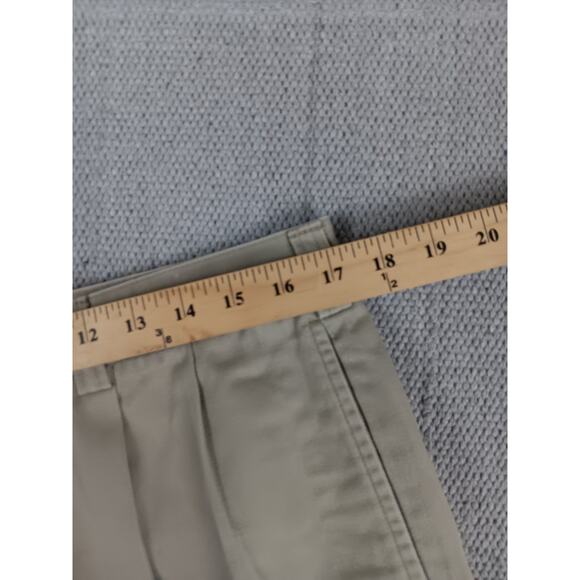 Tommy Hilfiger Vintage Chino Pants 34X31 Khaki Tan Pleated Logo Preppy - Picture 10 of 12